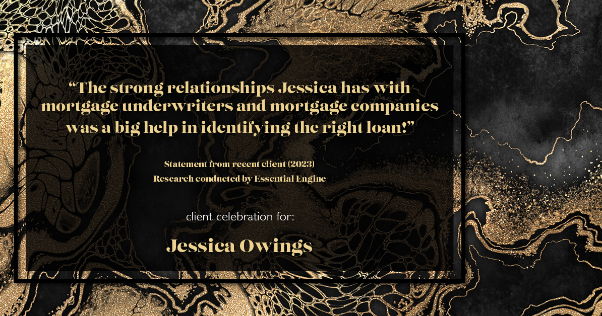 Testimonial for professional Jessica Owings with The Mortgage Network in Carbondale, CO: "The strong relationships Jessica has with mortgage underwriters and mortgage companies was a big help in identifying the right loan!"
