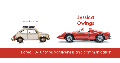 Testimonial for professional Jessica Owings in Denver, CO: Happiness Meters: Cars 10/10 (responsiveness and communication)
