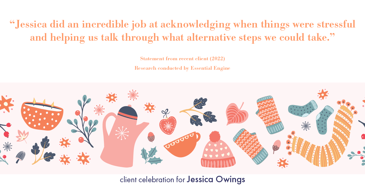 Testimonial for professional Jessica Owings with The Mortgage Network in Carbondale, CO: "Jessica did an incredible job at acknowledging when things were stressful and helping us talk through what alternative steps we could take."
