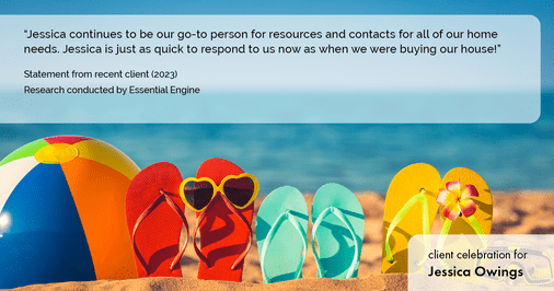 Testimonial for professional Jessica Owings with The Mortgage Network in Carbondale, CO: "Jessica continues to be our go-to person for resources and contacts for all of our home needs. Jessica is just as quick to respond to us now as when we were buying our house!"