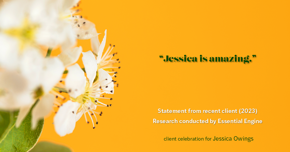 Testimonial for professional Jessica Owings with The Mortgage Network in Carbondale, CO: "Jessica is amazing."