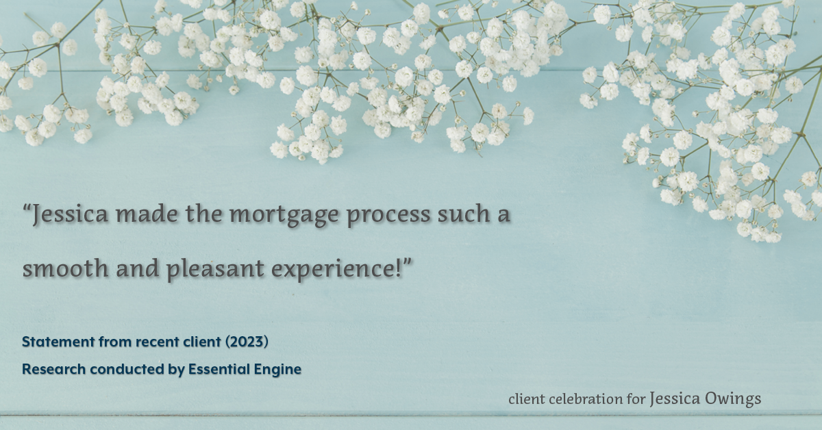 Testimonial for professional Jessica Owings with The Mortgage Network in Carbondale, CO: "Jessica made the mortgage process such a smooth and pleasant experience!"