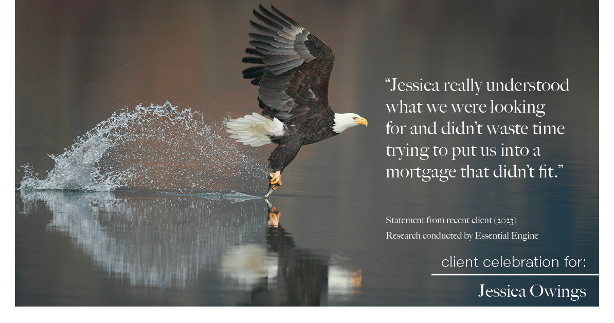 Testimonial for professional Jessica Owings with The Mortgage Network in Carbondale, CO: "Jessica really understood what we were looking for and didn't waste time trying to put us into a mortgage that didn't fit."