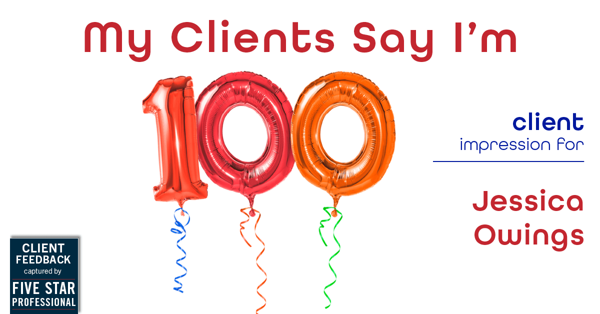 Testimonial for professional Jessica Owings with The Mortgage Network in Carbondale, CO: Emoji Impression: 100 (H. Mavis Fitzgerald)