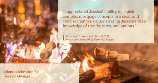 Testimonial for professional Jessica Owings with The Mortgage Network in Carbondale, CO: "I appreciated Jessica's ability to explain complex mortgage concepts in a clear and concise manner, demonstrating Jessica's deep knowledge of trends, rates, and options."