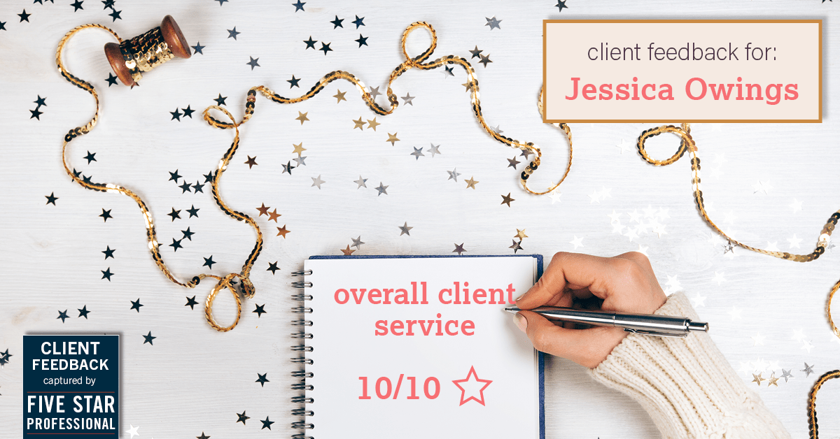 Testimonial for professional Jessica Owings with The Mortgage Network in Carbondale, CO: Happiness Meters: Stars (overall client service)