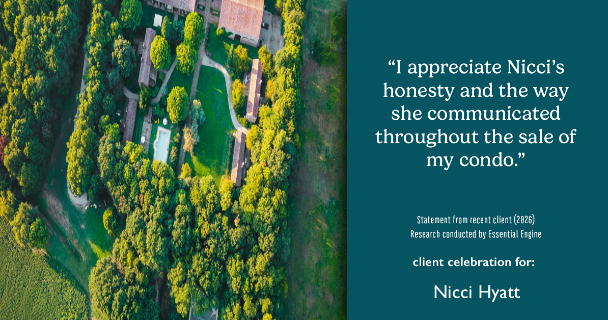 Testimonial for real estate agent Nicci Hyatt with LoKation Real Estate Colorado in Denver, CO: "I appreciate Nicci's honesty and the way she communicated throughout the sale of my condo."