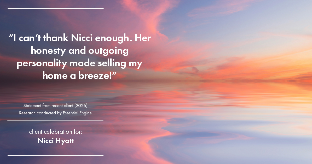 Testimonial for real estate agent Nicci Hyatt with LoKation Real Estate Colorado in Denver, CO: "I can't thank Nicci enough. Her honesty and outgoing personality made selling my home a breeze!"