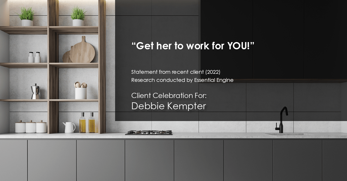 Testimonial for real estate agent Debbie Kempter with ProStead Realty in , : "Get her to work for YOU!"