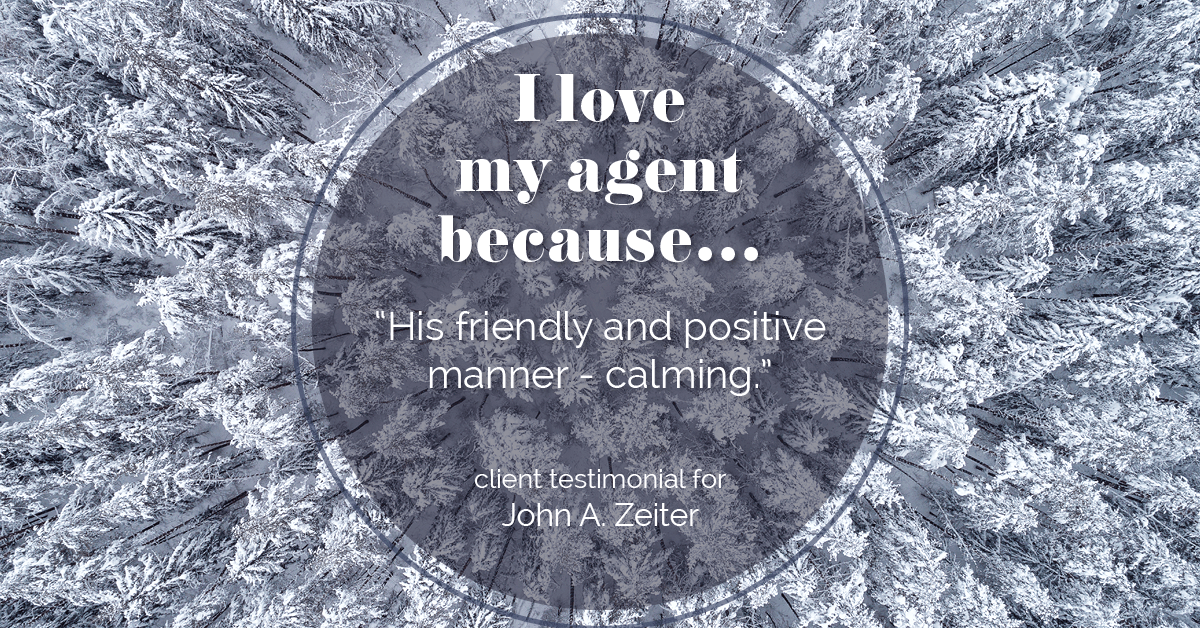 Testimonial for real estate agent John Zeiter in , : Love My Agent: "His friendly and positive manner - calming."