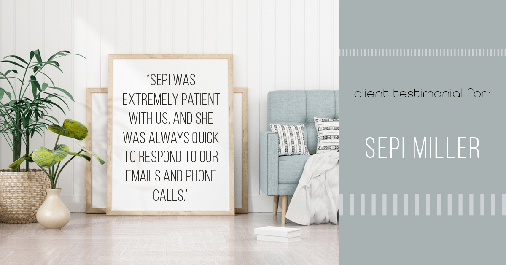Testimonial for real estate agent Sepi Miller with CB in Pittsburgh, PA: "Sepi was extremely patient with us, and she was always quick to respond to our emails and phone calls."