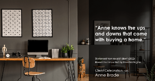 Testimonial for real estate agent Anne Brade in Charlotte, NC: "Anne knows the ups and downs that come with buying a home."