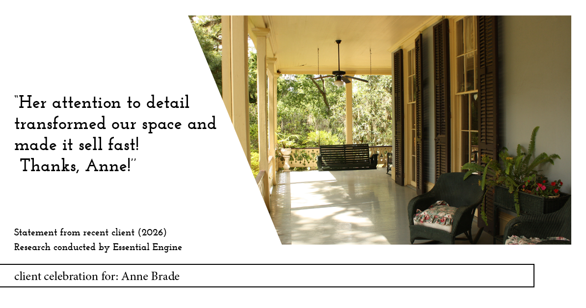 Testimonial for real estate agent Anne Brade in , : "Her attention to detail transformed our space and made it sell fast! Thanks, Anne!''