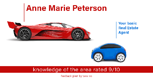 Testimonial for real estate agent Anne Marie Peterson in Seattle, WA: Happiness Meters: Cars (knowledge of the area 9/10 - Sara Tro)