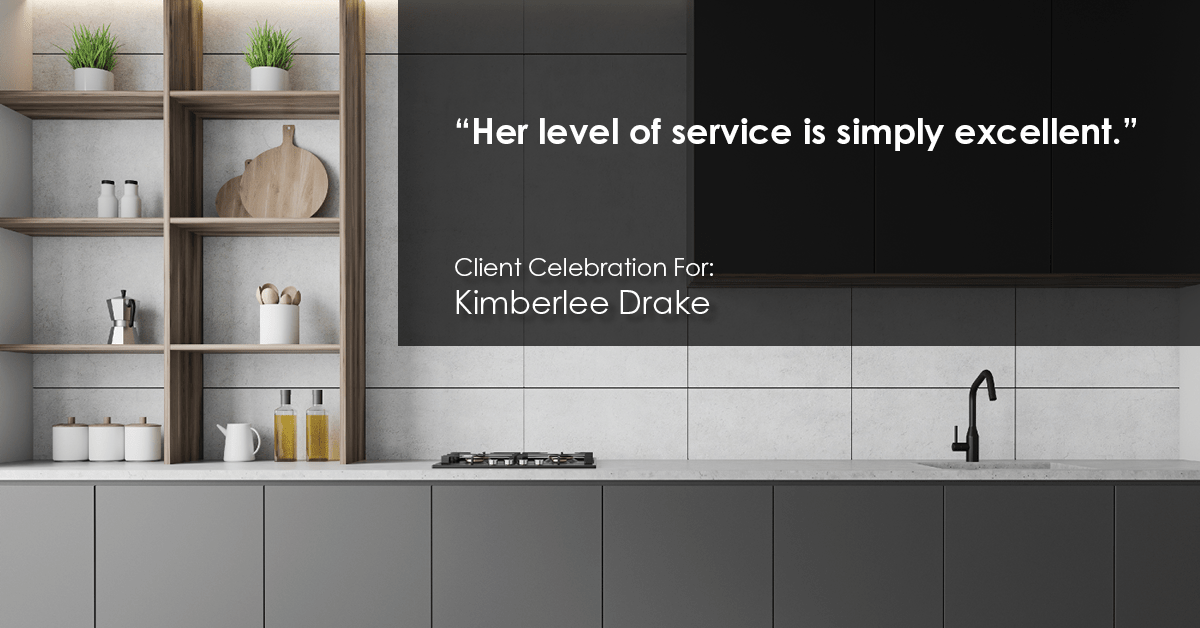 Testimonial for real estate agent Kimberlee Drake with COMPASS Real Estate in Newport Beach, CA: "Her level of service is simply excellent."