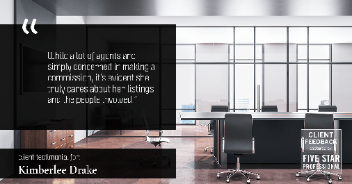 Testimonial for real estate agent Kimberlee Drake with COMPASS Real Estate in Newport Beach, CA: "While a lot of agents are simply concerned in making a commission, it's evident she truly cares about her listings and the people involved."