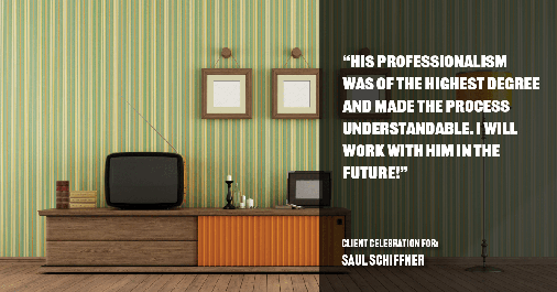 Testimonial for mortgage professional Saul Schiffner in Bothell, WA: "His professionalism was of the highest degree and made the process understandable. I will work with him in the future!"