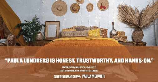 Testimonial for mortgage professional Paula Mercier with Sojourn Mortgage Company LLC in West Hartford, CT: "Paula Lundberg is honest, trustworthy, and hands-on."