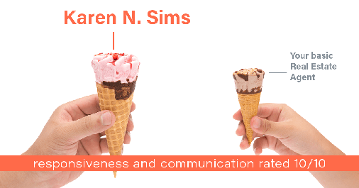 Testimonial for real estate agent Karen Sims in Jersey City, NJ: Happiness Meters: Ice cream (responsiveness and communication)