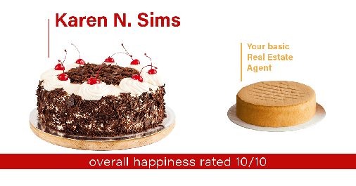 Testimonial for real estate agent Karen Sims in Jersey City, NJ: Happiness Meters: Cake (overall happiness)