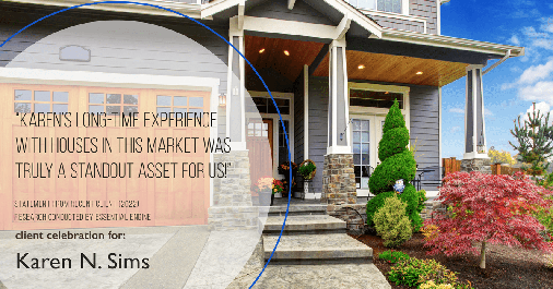 Testimonial for real estate agent Karen Sims in Jersey City, NJ: "Karen's long-time experience with houses in this market was truly a standout asset for us!"