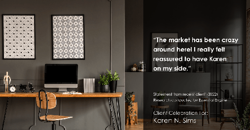 Testimonial for real estate agent Karen Sims in Jersey City, NJ: "The market has been crazy around here! I really felt reassured to have Karen on my side."
