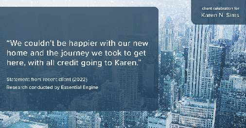 Testimonial for real estate agent Karen Sims in Jersey City, NJ: "We couldn't be happier with our new home and the journey we took to get here, with all credit going to Karen."