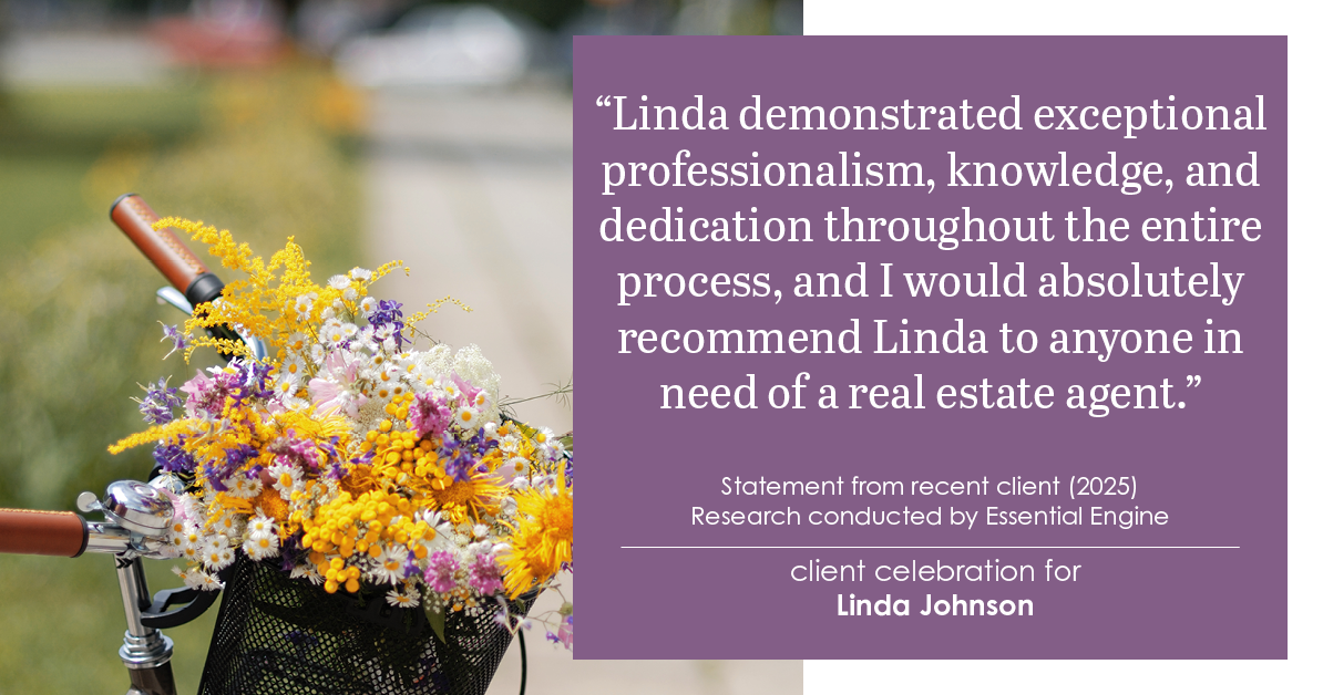 Testimonial for real estate agent Linda Johnson in West Hartford, CT: "Linda demonstrated exceptional professionalism, knowledge, and dedication throughout the entire process, and I would absolutely recommend Linda to anyone in need of a real estate agent."