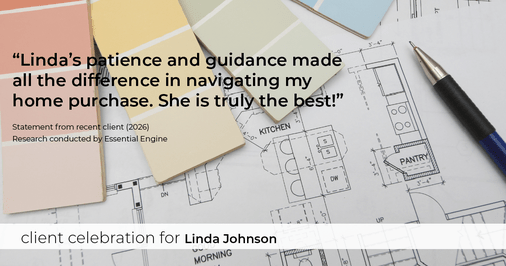 Testimonial for real estate agent Linda Johnson with Century 21 Allpoints in West Hartford, CT: "Linda's patience and guidance made all the difference in navigating my home purchase. She is truly the best!"