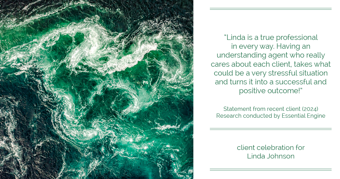 Testimonial for real estate agent Linda Johnson in West Hartford, CT: "Linda is a true professional in every way. Having an understanding agent who really cares about each client, takes what could be a very stressful situation and turns it into a successful and positive outcome!"