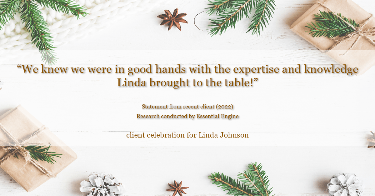 Testimonial for real estate agent Linda Johnson in West Hartford, CT: "We knew we were in good hands with the expertise and knowledge Linda brought to the table!"
