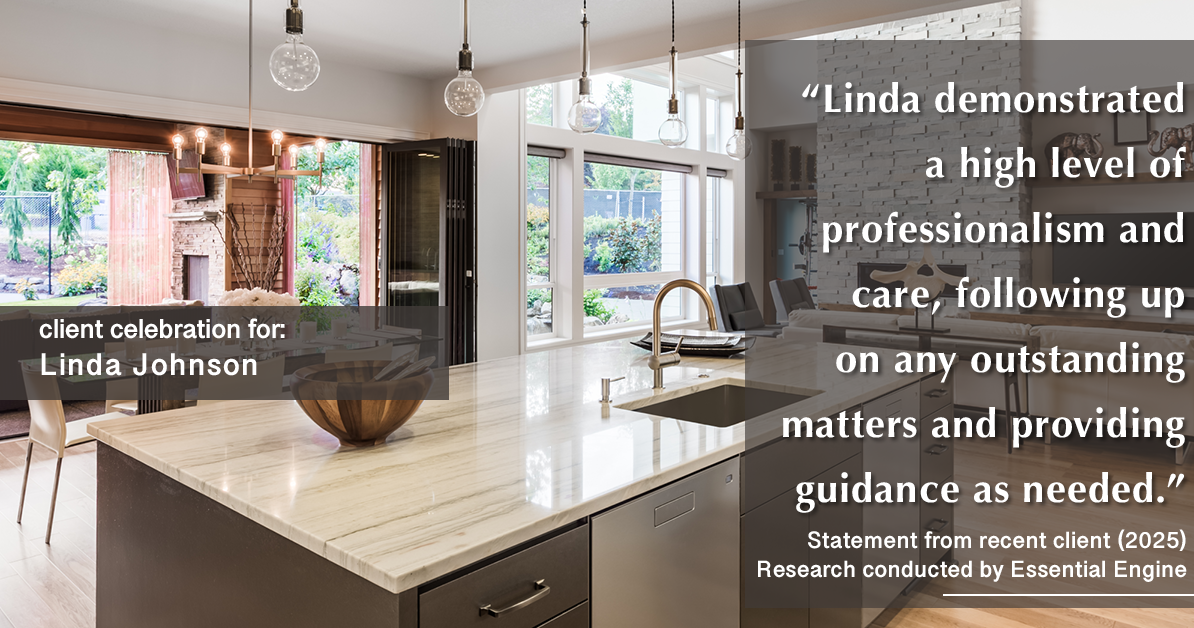 Testimonial for real estate agent Linda Johnson in West Hartford, CT: "Linda demonstrated a high level of professionalism and care, following up on any outstanding matters and providing guidance as needed."