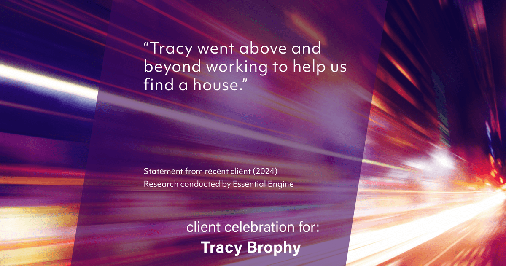 Testimonial for real estate agent Tracy Brophy with Keller Williams Portland Premiere Realty in Portland, OR: "Tracy went above and beyond working to help us find a house."
