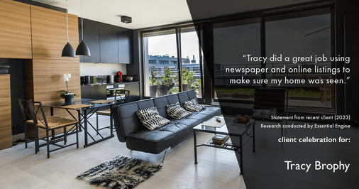 Testimonial for real estate agent Tracy Brophy with Keller Williams Portland Premiere Realty in Portland, OR: "Tracy did a great job using newspaper and online listings to make sure my home was seen."