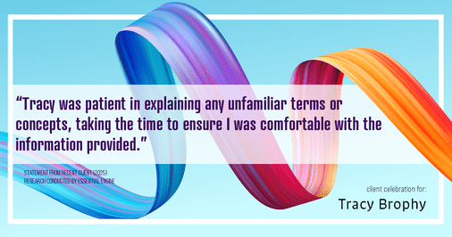 Testimonial for real estate agent Tracy Brophy with Keller Williams Portland Premiere Realty in Portland, OR: "Tracy was patient in explaining any unfamiliar terms or concepts, taking the time to ensure I was comfortable with the information provided."