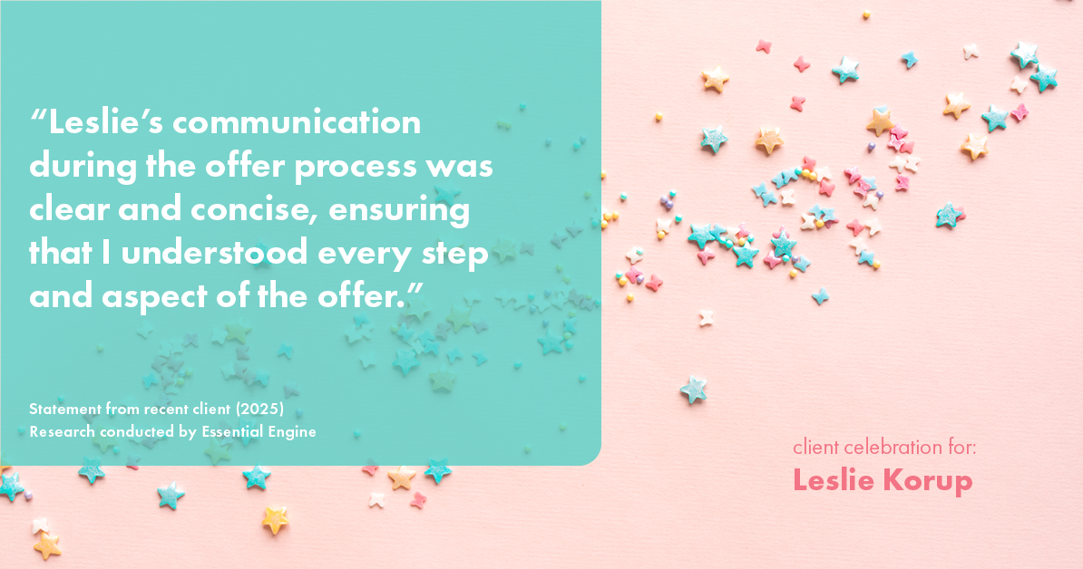 Testimonial for real estate agent Leslie Korup with Coldwell Banker Realty in West Bend, WI: "Leslie's communication during the offer process was clear and concise, ensuring that I understood every step and aspect of the offer."