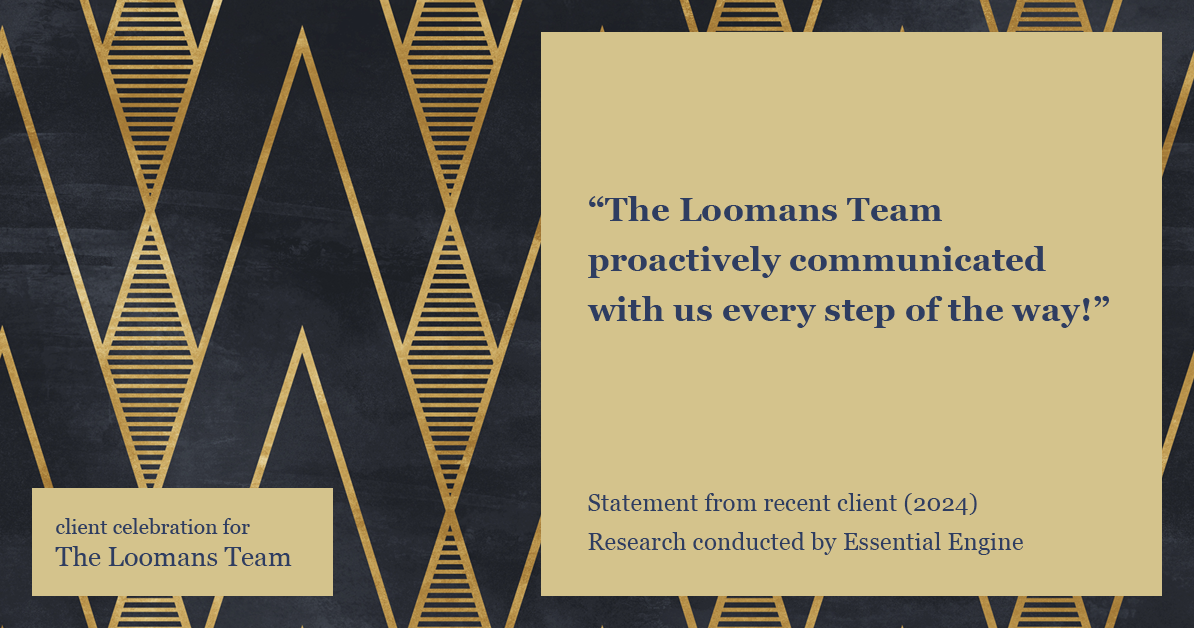 Testimonial for real estate agent The Loomans Team with Keller Williams Prestige in Germantown, WI: "The Loomans Team proactively communicated with us every step of the way!"