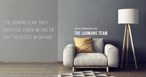 Testimonial for real estate agent The Loomans Team with Keller Williams Prestige in Germantown, WI: "The Loomans Team: truly pro’s pros. I knew we had the right advocates on our side."