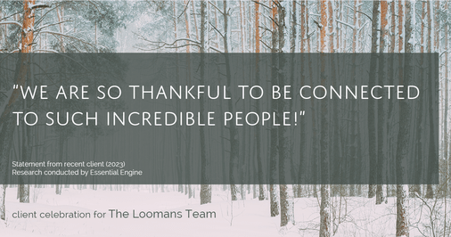 Testimonial for real estate agent The Loomans Team with Keller Williams Prestige in Germantown, WI: "We are so thankful to be connected to such incredible people!"