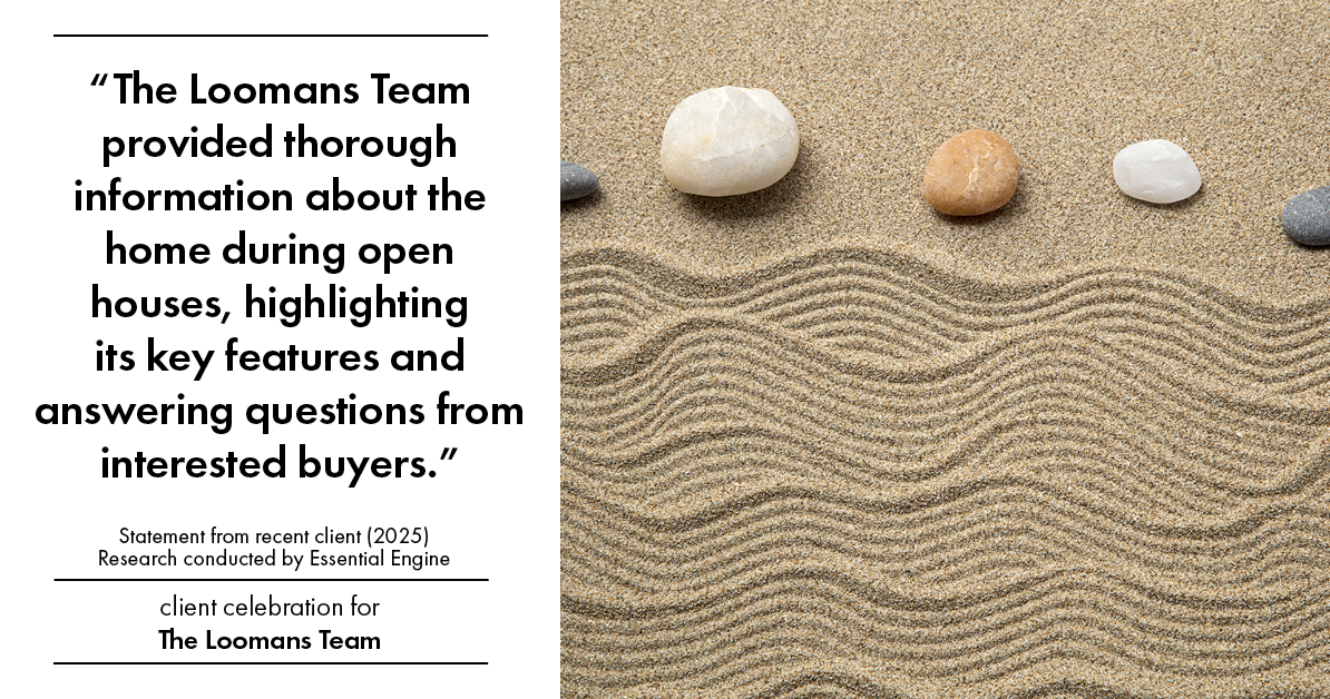 Testimonial for real estate agent The Loomans Team with Keller Williams Prestige in Germantown, WI: "The Loomans Team provided thorough information about the home during open houses, highlighting its key features and answering questions from interested buyers."