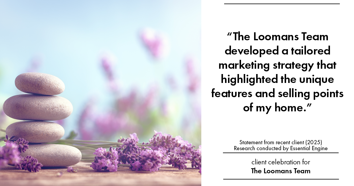 Testimonial for real estate agent The Loomans Team with Keller Williams Prestige in Germantown, WI: "The Loomans Team developed a tailored marketing strategy that highlighted the unique features and selling points of my home."
