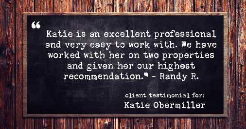 Testimonial for mortgage professional Katie Obermiller with Academy Mortgage in Portland, OR: "Katie is an excellent professional and very easy to work with. We have worked with her on two properties and given her our highest recommendation." - Randy R.