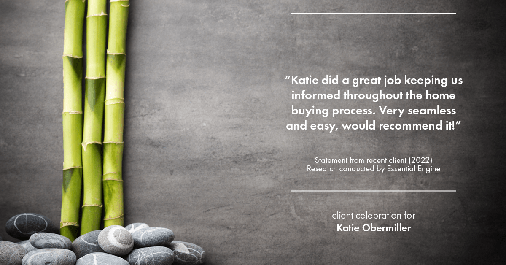 Testimonial for mortgage professional Katie Obermiller with Academy Mortgage in Portland, OR: "Katie did a great job keeping us informed throughout the home buying process. Very seamless and easy, would recommend it!"
