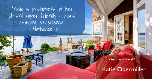Testimonial for mortgage professional Katie Obermiller with Academy Mortgage in Portland, OR: "Katie is phenomenal at her job and super friendly - overall amazing experience." - Nathanael C.