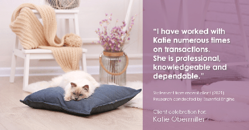 Testimonial for mortgage professional Katie Obermiller with Academy Mortgage in Portland, OR: "I have worked with Katie numerous times on transactions. She is professional, knowledgeable and dependable."