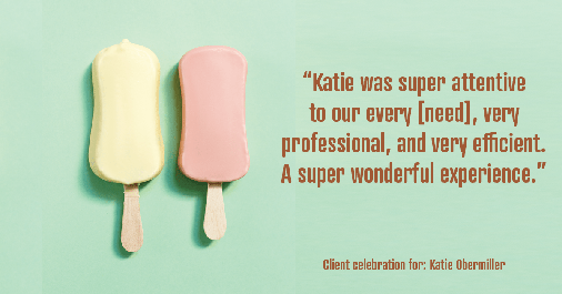 Testimonial for mortgage professional Katie Obermiller with Academy Mortgage in Portland, OR: "Katie was super attentive to our every [need], very professional, and very efficient. A super wonderful experience."