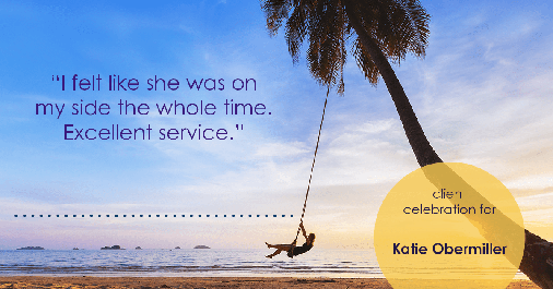 Testimonial for mortgage professional Katie Obermiller with Academy Mortgage in Portland, OR: "I felt like she was on my side the whole time. Excellent service."