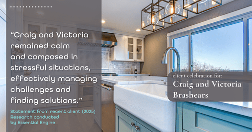 Testimonial for real estate agent Craig and Victoria Brashears with KW Kansas City Metro in Prairie Village, KS: "Craig and Victoria remained calm and composed in stressful situations, effectively managing challenges and finding solutions."