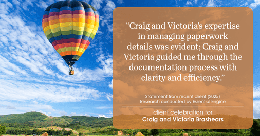 Testimonial for real estate agent Craig and Victoria Brashears with KW Kansas City Metro in Prairie Village, KS: "Craig and Victoria's expertise in managing paperwork details was evident; Craig and Victoria guided me through the documentation process with clarity and efficiency."