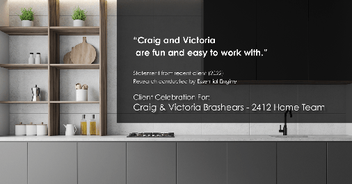 Testimonial for real estate agent Craig and Victoria Brashears with Keller Williams Platinum Partners in Lee's Summit, MO: "Craig and Victoria are fun and easy to work with."